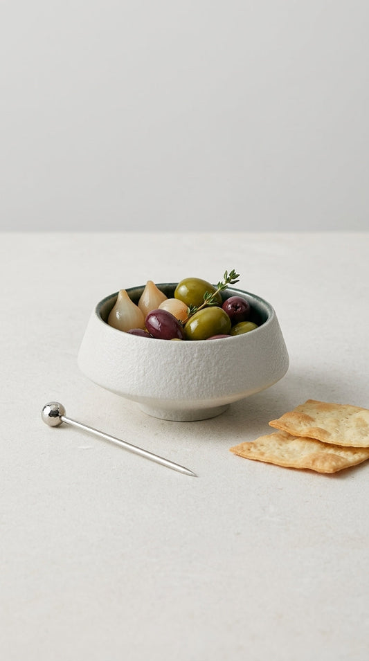 Nourish porcelain dinner bowls with sculpted organic forms