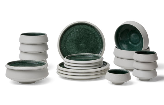 20-Piece Porcelain Dinner Set Coral Blue